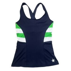 BOAST Court Tennis Pickleball Tank Top Criss Cross Back Navy Stretchy Size XS